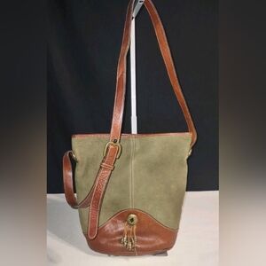 Adoppia Vita Vintage Green Brown Leather Bag "Flaw"
